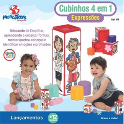 Brinquedo para Bebês Cubinhos 4 em 1 - Mercotoys - 4