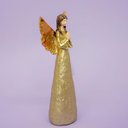 Ver imagem 4 de Anjo Dourado De Resina Rezando Decorativo 20cm