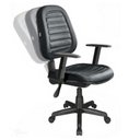 Ver imagem 2 de Cadeira Diretorzinha Back System Costurado C/ Braços Reguláveis – Cor Preto – MARTIFLEX – 32996