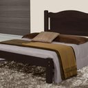Ver imagem 1 de Cama de Casal Paris de Madeira Maciça Tauari Tabaco
