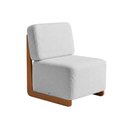Ver imagem 4 de Poltrona Decorativa Rafaela Premium Base Madeira Moderna Recepção Design Orgânico Bouclê Cinza