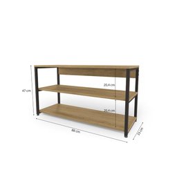 Sapateira Estilo Industrial 88cm 03 Prateleiras Li020 Kappesberg - Freijó/preto Fosco - 5