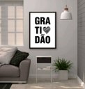 Ver imagem 1 de Quadro Gratidão Minimalista 45x34cm - com vidro:Madeira preta