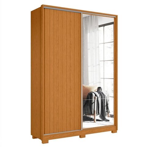 Guarda Roupa Frizatto 2 Portas Deslizantes Flex Cinamomo com Espelho - Móveis Albatroz Cinamomo