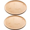 Ver imagem 1 de Kit 2 Pratos de Bambu 27cm Lyor Rasos Bandejas Redondas Buffet Servir Mesa Posta