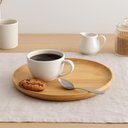 Ver imagem 2 de Kit 2 Pratos de Bambu 27cm Lyor Rasos Bandejas Redondas Buffet Servir Mesa Posta