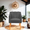 Ver imagem 2 de Kit com 2 Cadeiras Poltrona para Sala Moderna e Confortável Mila Suede Chumbo