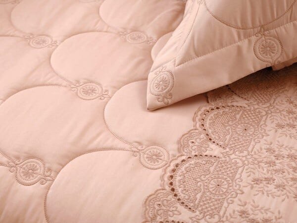 Colcha King Trussardi com 2 Porta Travesseiros Giovanna 300 Fios Cetim 100% Algodão Egípcio - Rosa - 4