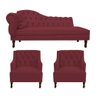 Divã Cancun 185cm Direito +2 Poltronas Genesis Bordô - 1