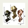 Kit Decoração Esculturas de Parede em Metal Exclusivo no Brasil Home Decor:bronze Escuro, Dourado e - 2