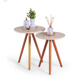 Mesa de Decoração para Salas de Estar Bege - 2