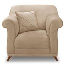 Ver imagem 7 de Kit 2 Poltronas Para Sala De Estar Suede Pés Castanho Bege