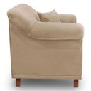 Ver imagem 6 de Kit 2 Poltronas Para Sala De Estar Suede Pés Castanho Bege