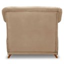 Ver imagem 5 de Kit 2 Poltronas Para Sala De Estar Suede Pés Castanho Bege