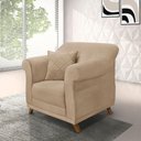 Ver mais imagens de Kit 2 Poltronas Para Sala De Estar Suede Pés Castanho Bege
