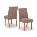 Ver imagem 3 de Conjunto Mesa Sala Jantar Lins com Tampo Madeirado com Vidro 160x90cm e 6 Cadeiras Esther Nature