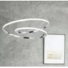 Lustre Pendente Moderno Led 50w Arco Prata Controle 3 Cores Bivolt At6001 - 3