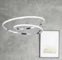 Ver imagem 3 de Lustre Pendente Moderno Led 50w Arco Prata Controle 3 Cores Bivolt At6001