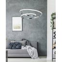 Ver imagem 2 de Lustre Pendente Moderno Led 50w Arco Prata Controle 3 Cores Bivolt At6001