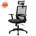 Ver imagem 1 de Cadeira Giratória Nr-17 Presidente C/ Braços Chicago Rivatti Tela Mesh Preta Base Rodizio Nylon