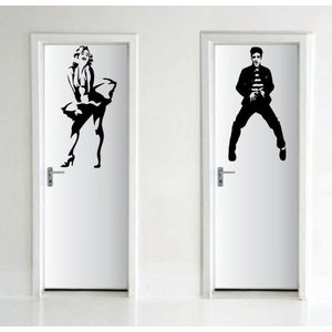 Adesivo Decorativo Porta de Banheiro Rock