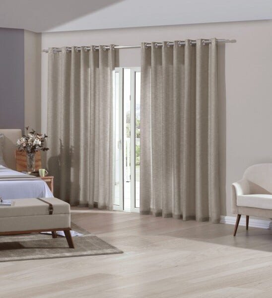 Cortina Para Sala/Quarto Duplex Glam 3,00m x 1,70m Bella Janela - Glam Latte