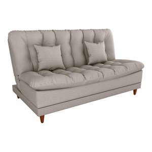 Sofá Cama 3 Lugares Casal Confortável 1,85 Larg Duda Matrix Cor:linho Cinza