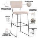 Ver imagem 4 de Kit 06 Banquetas Alta para Cozinha Sala de Jantar Base em Aço Allana L02 Suede Bege - Lyam Decor