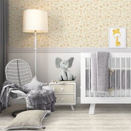 Papel de Parede Adesivo Animais Zoológico Quarto Infantil- SSAN-014 - ROLO - 10M X 50cm ( 5,0M² ) - 2