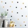 Kit Adesivo de Estrelas - Kit com 200 estrelinhas Douradas e Pretas - 1