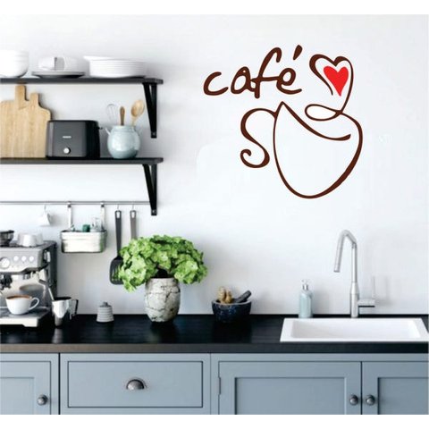 Adesivo de Parede Cantinho do café - Xícare e coração