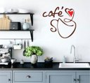 Ver imagem 1 de Adesivo de Parede Cantinho do café - Xícare e coração