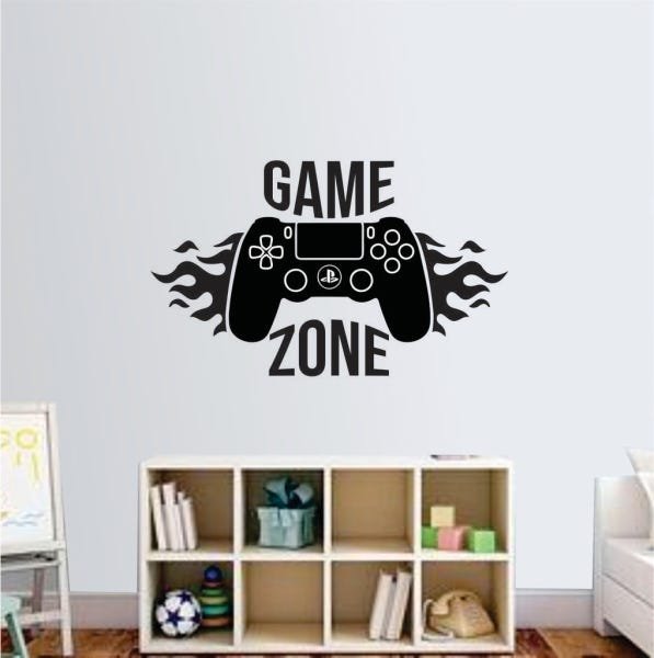 Adesivo Decorativo Gamer - Game Zone - Preto