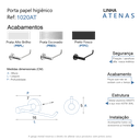 Ver imagem 5 de Porta Papel Higiênico para Banheiro Alto Brilho Atenas Grego Metal