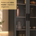 Ver imagem 2 de Cristaleira Armário Aéreo com 2 Portas de Vidro 70cm Milano Multimóveis MP2332 Grafite/Incolor