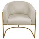 Ver imagem 6 de Kit 02 Poltronas Ferro Dourado Corano Nozes E Linho Bege