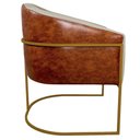 Ver imagem 2 de Kit 02 Poltronas Ferro Dourado Corano Nozes E Linho Bege