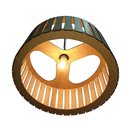 Ver imagem 2 de Lustre Luminária Pendente de Madeira MDF Mod. Madri Cru