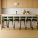 Ver imagem 3 de Banqueta Cozinha Alta com Encosto Industrial Dourado Kit 6 Londres Pu D03 - D'rossi