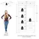 Ver imagem 3 de Guarda Roupa Solteiro Primordial Max 4 Portas e Cômoda Primordial Max 4 Gavetas Branco Absoluto