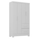 Ver imagem 2 de Guarda Roupa Solteiro Primordial Max 4 Portas e Cômoda Primordial Max 4 Gavetas Branco Absoluto