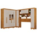 Ver imagem 3 de Guarda-Roupa Casal Modulado Positano 9 Portas 2 Gavetas com Espelho e Pés Cinamomo/Off White - Pnr m