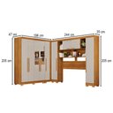Ver imagem 4 de Guarda-Roupa Casal Modulado Positano 9 Portas 2 Gavetas com Espelho e Pés Cinamomo/Off White - Pnr m