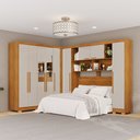 Ver imagem 1 de Guarda-Roupa Casal Modulado Positano 9 Portas 2 Gavetas com Espelho e Pés Cinamomo/Off White - Pnr m