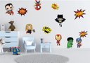 Ver imagem 1 de Adesivo de Parede Infantil Heróis Cute Baby e Onomatopéias