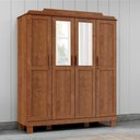 Ver imagem 5 de Guarda Roupa 4 Portas Espelho 152 Cm 1282 Castanho Milani Store Castanho