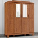 Ver imagem 1 de Guarda Roupa 4 Portas Espelho 152 Cm 1282 Castanho Milani Store Castanho