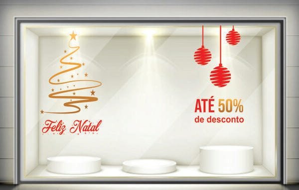 Adesivo de Vitrine - Decoração de Natal - Adesivos Natalinos