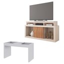 Ver imagem 5 de Rack com Mesa de Apoio Frost para TV 55" em MDF MDP Off White Freijo Caemmun Móveis
