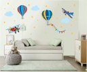 Ver imagem 1 de Adesivo Decorativo Infantil Avião Balão Nuvem e Estrelas